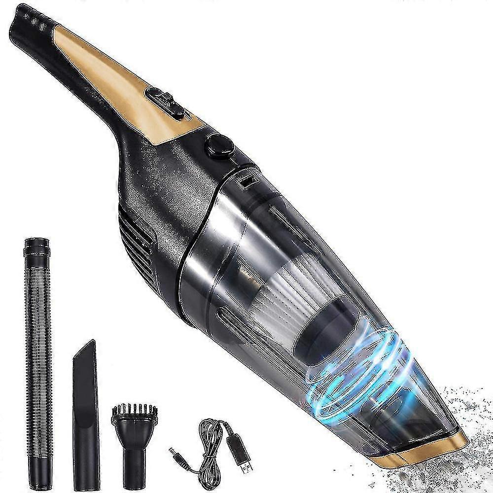 手持式吸尘器无绳，可充电（USB充电），强力吸力吸尘器，便携式手持吸尘器，用于宠物毛发家庭和汽车清洁