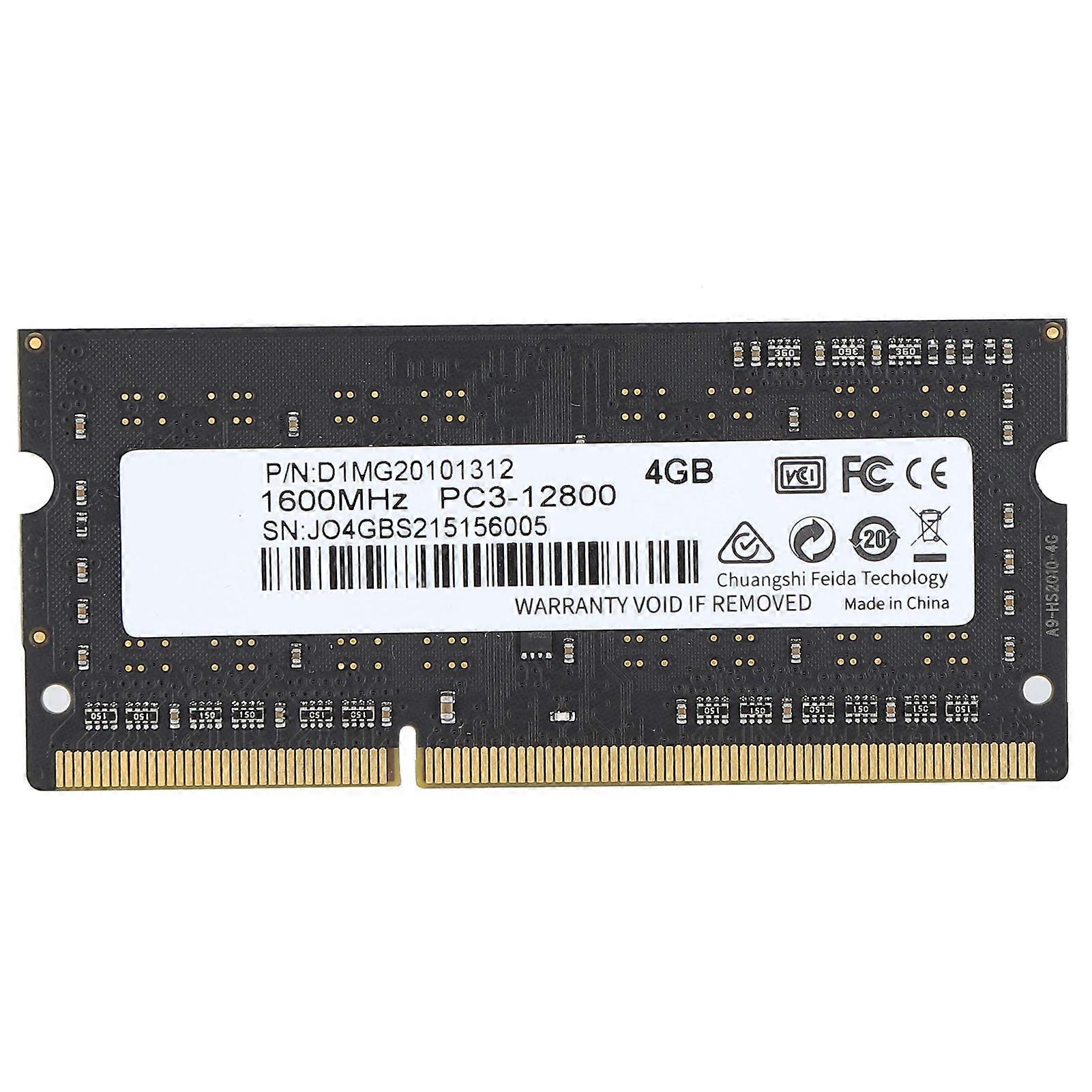 DDR3 RAM Slim Aluminium Haute Performance SODIMM DDR3 ?1600MHz PC3 ?12800 Mémoire Ordinateur Portable4 Go