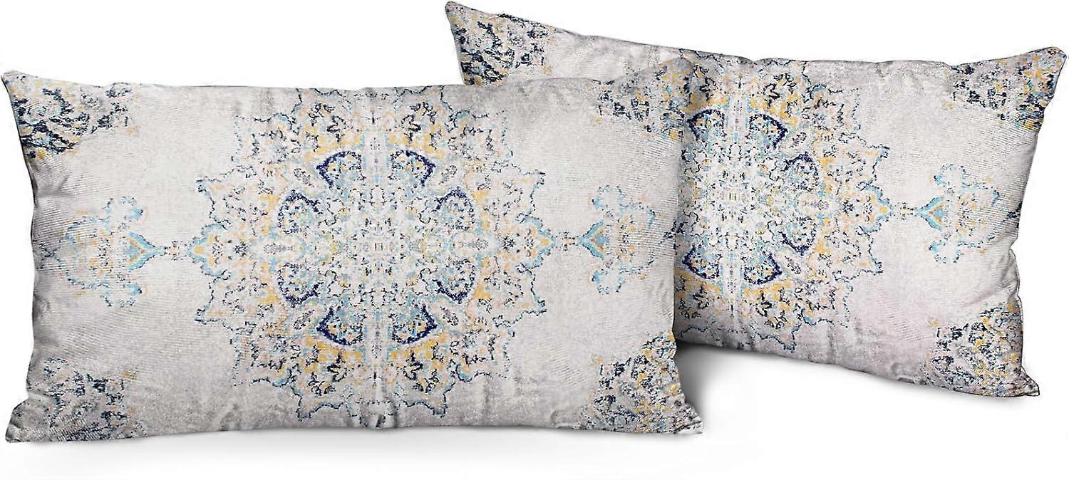 Boho Pillow Covers 12"x20" Set of 2 Vintage Persian Carpet Bohemian Throw Pillow Case Soft Rectangle Decorative Pillowcases for Home Decor Sofa Car Li