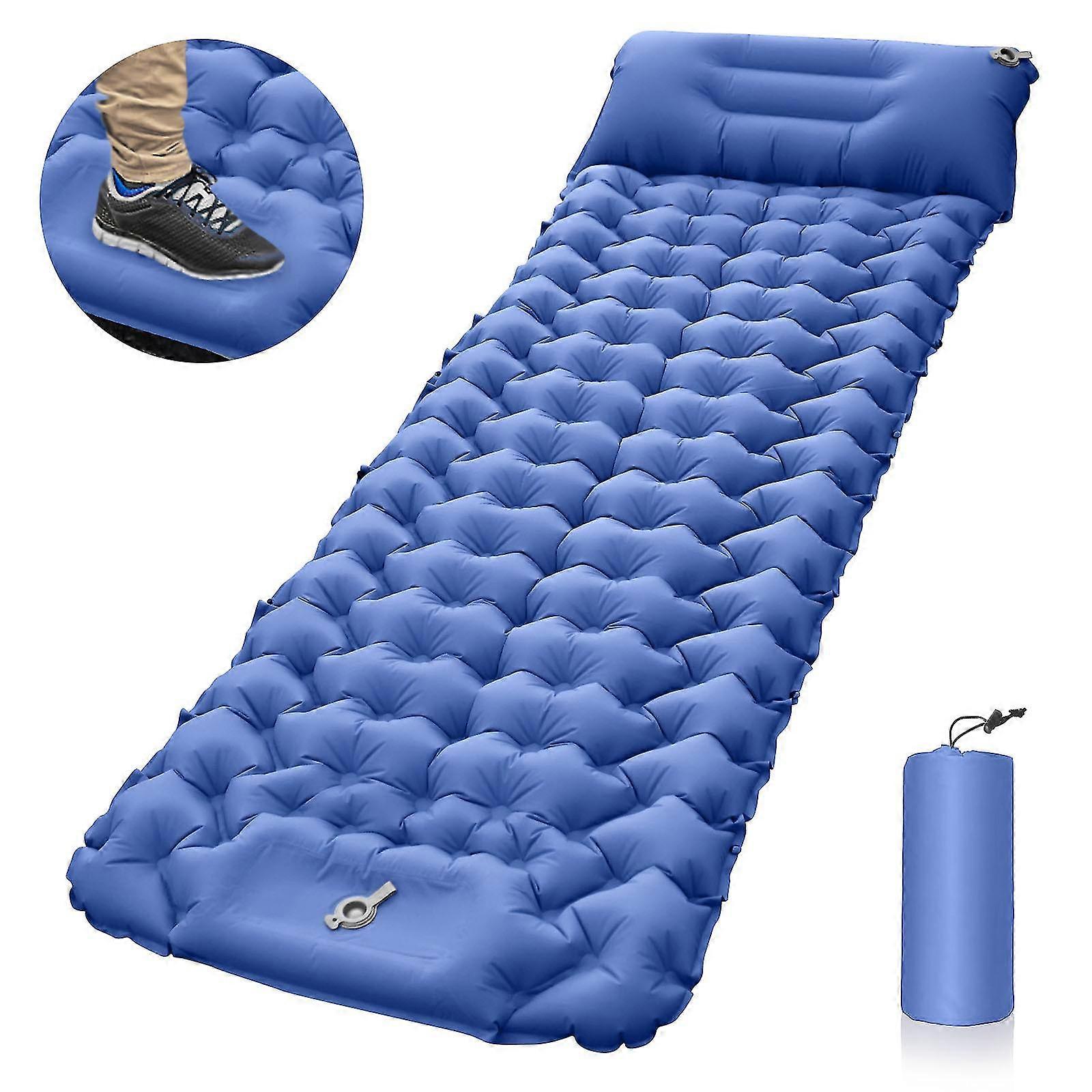 Inflatable Sleeping Pad With Pillow Camping Mattress Pad Egg Nest Moisture Proof