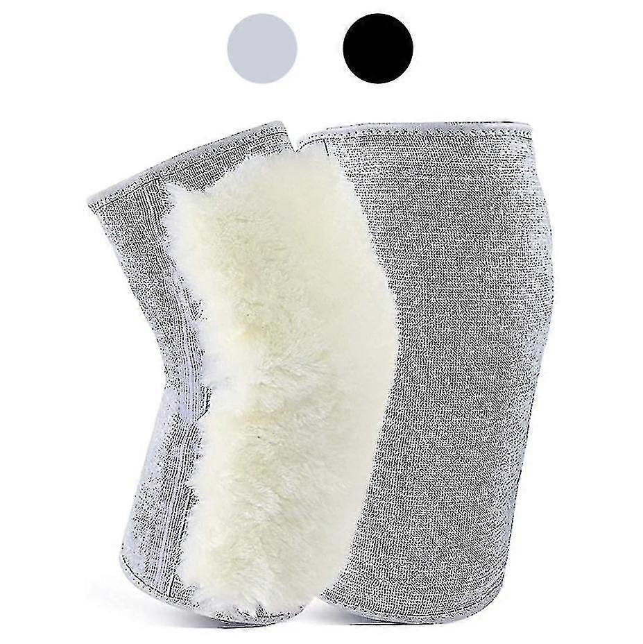 2pcs addensare pile foderato scaldaginocchia per le donne uomini, cashmere ginocchiere in lana di ginocchiera, grigio