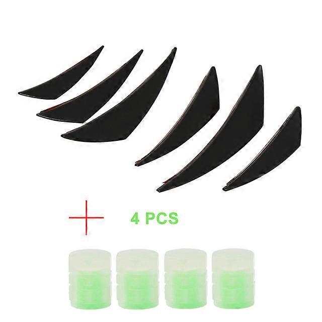 6pcs/Set Universal Front Bumper Lip Decoration Diffuser Splitter Fins Body Spoiler Canards Valence Chin Car Tuning Canard
