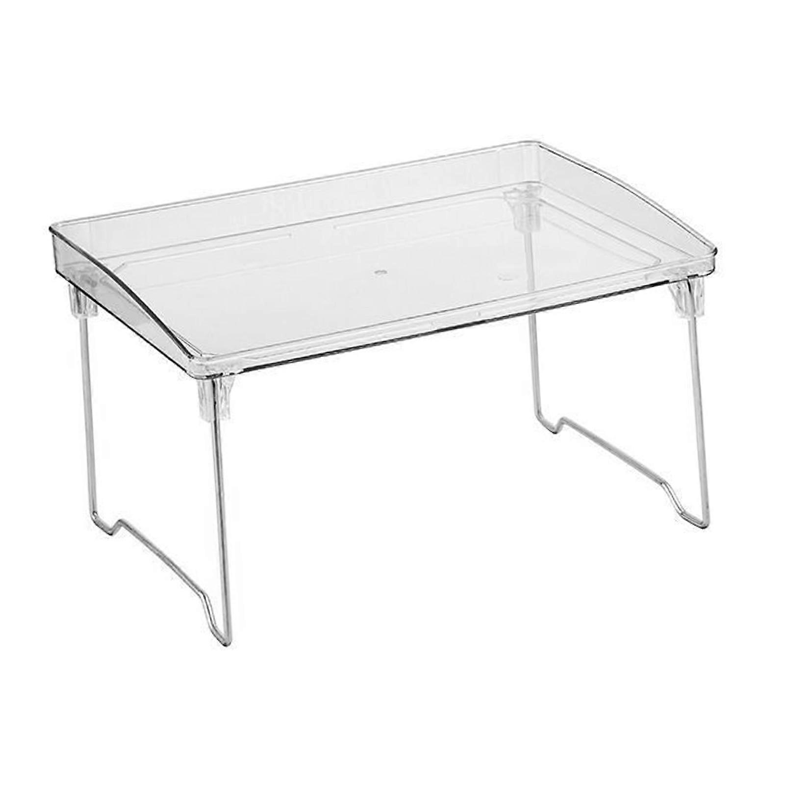 Stackable Clear Organizer Plastic Transparent Tabletop Storage Rack compatible Makeup Kitchen Tool Stationery One Tier Free Size_Special Gift