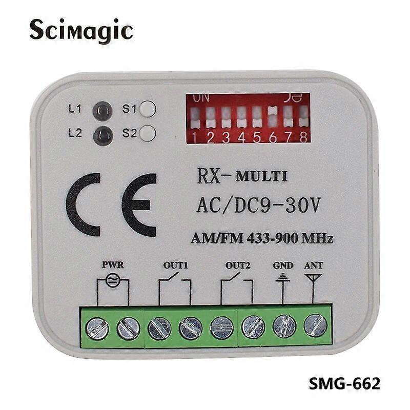 Universal Garage Gate Remote Control Receiver Multi Frequency 300-868MHz 434MHZ AC/DC 9-30V For Gate and Barrier Transmitter