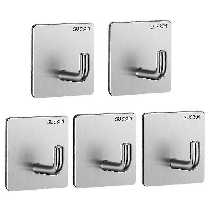 1/3/5 Pcs Stainless Steel Wall Hook Non-perforated Strong Load-bearing Viscose Hanging Cloth