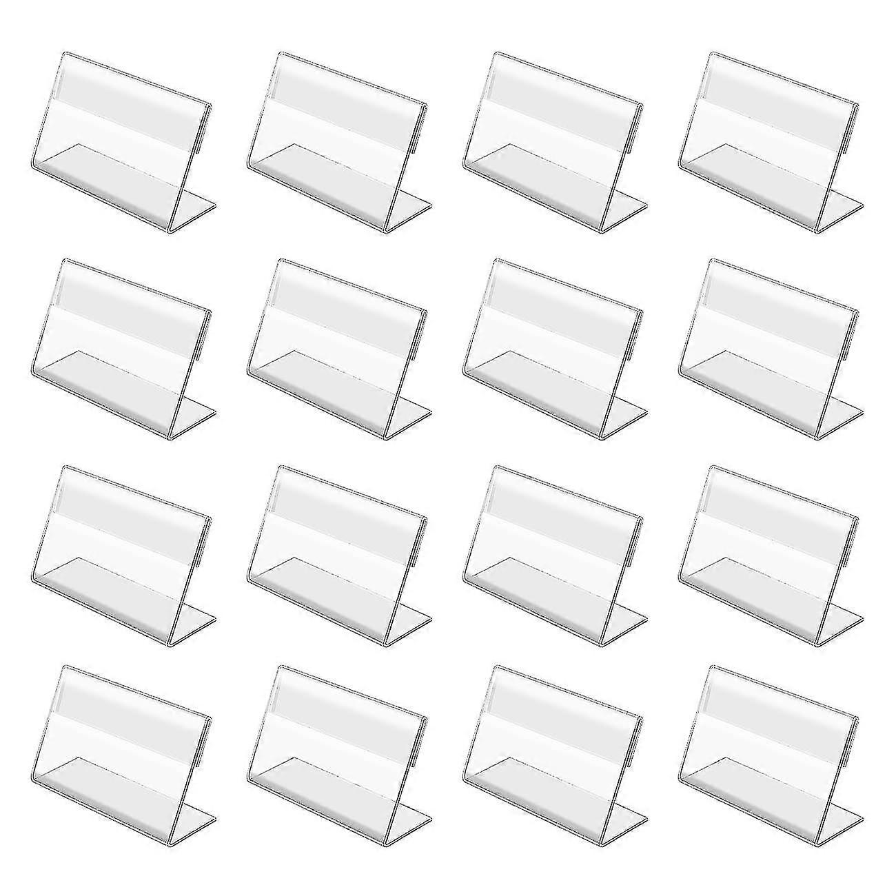 50pcs Mini Acrylic Sign Display Holder, Business Card Holders Small Display Stand For Office Supermarket Hotel