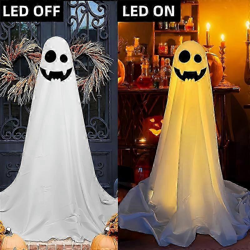 Hot Outdoor Ghost Decoration String Lights, Halloween Decorations, Battery Operated, Easy To Assemble, Ghost Decor, Front Porch, Patio, New