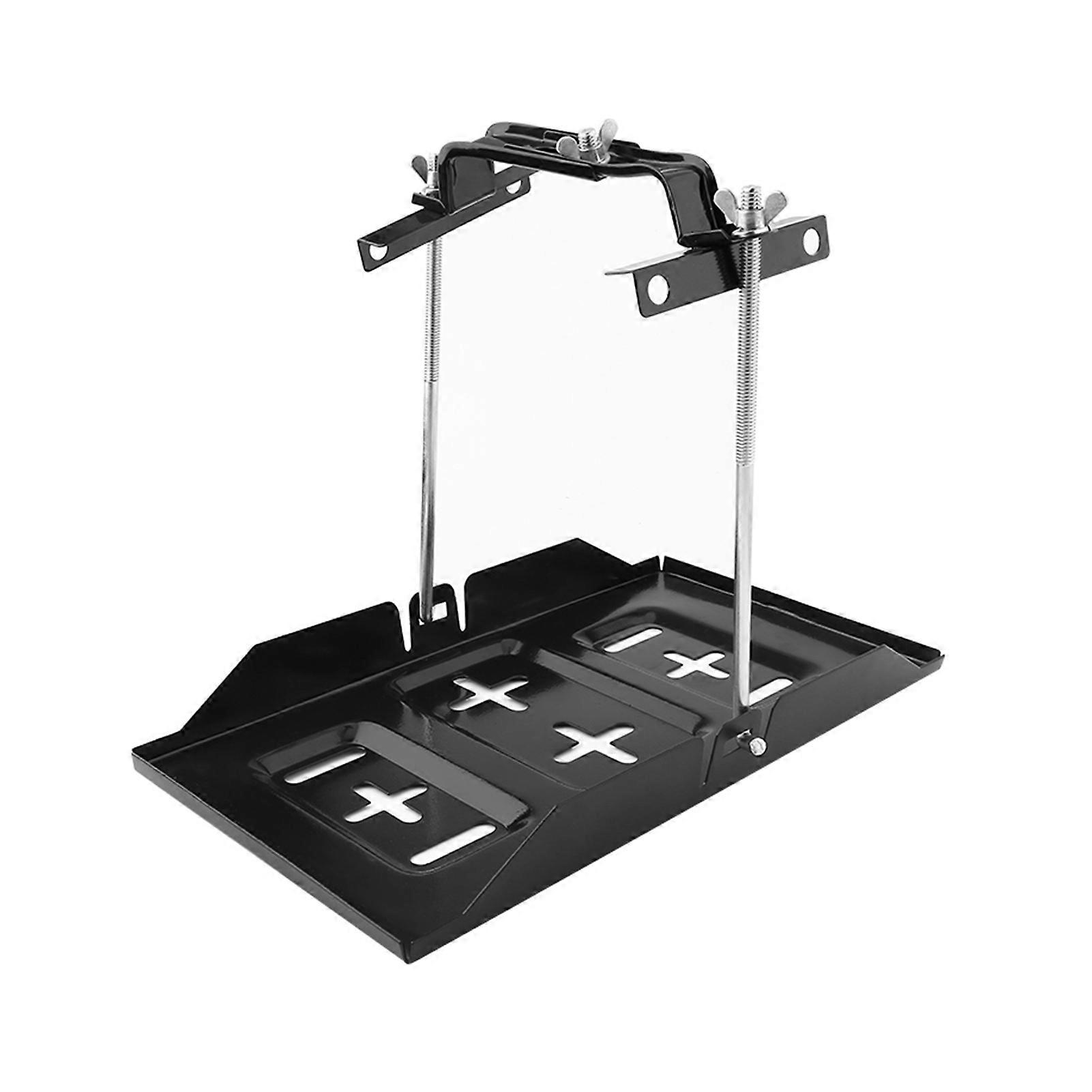 Universal Iron Car Battery Tray Adjustable Hold Down Clamp Kit