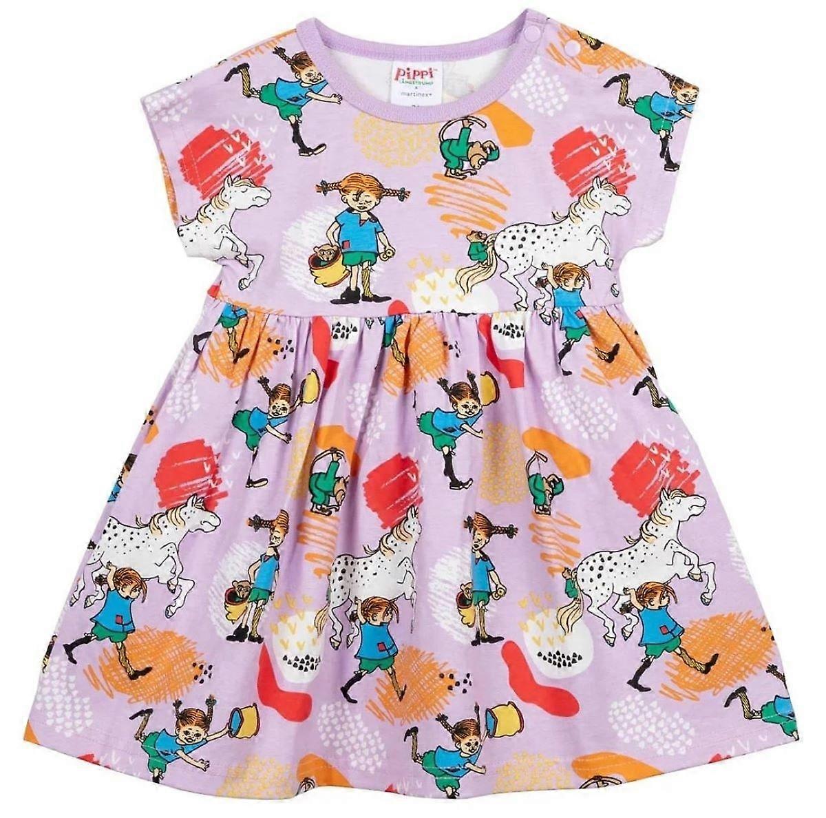 Pippi Langstrumpf Happy Kleid Baby Lila