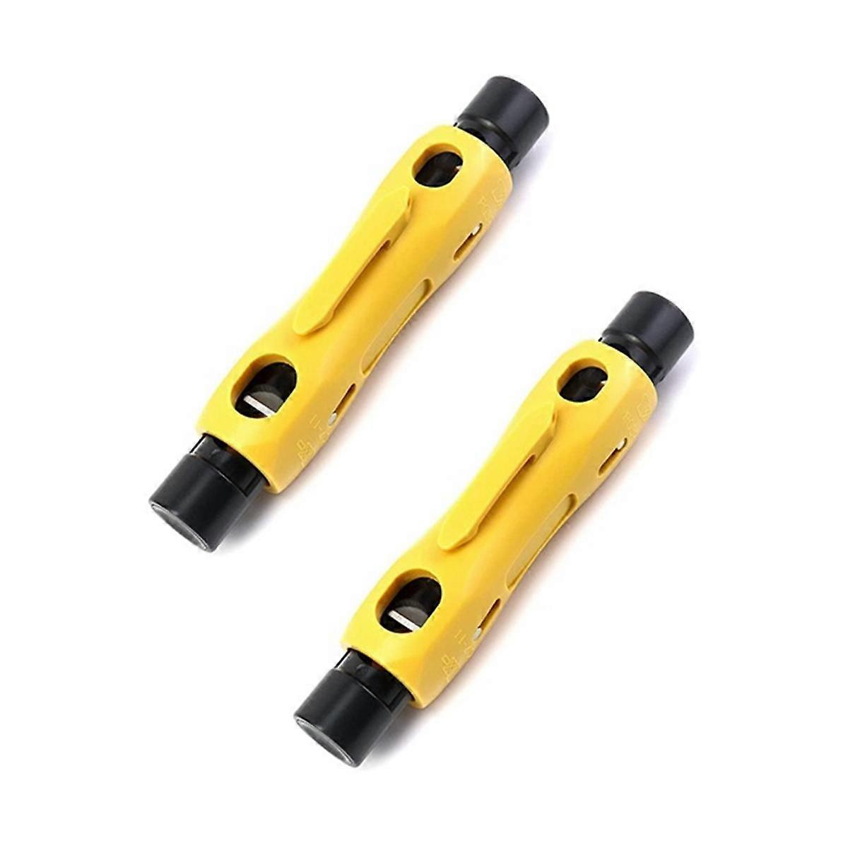 Double-Ended Coax Strippers, 2-Pack Coax Stripper Wire Cutter Coax Stripping Tool for RG7/11 and RG