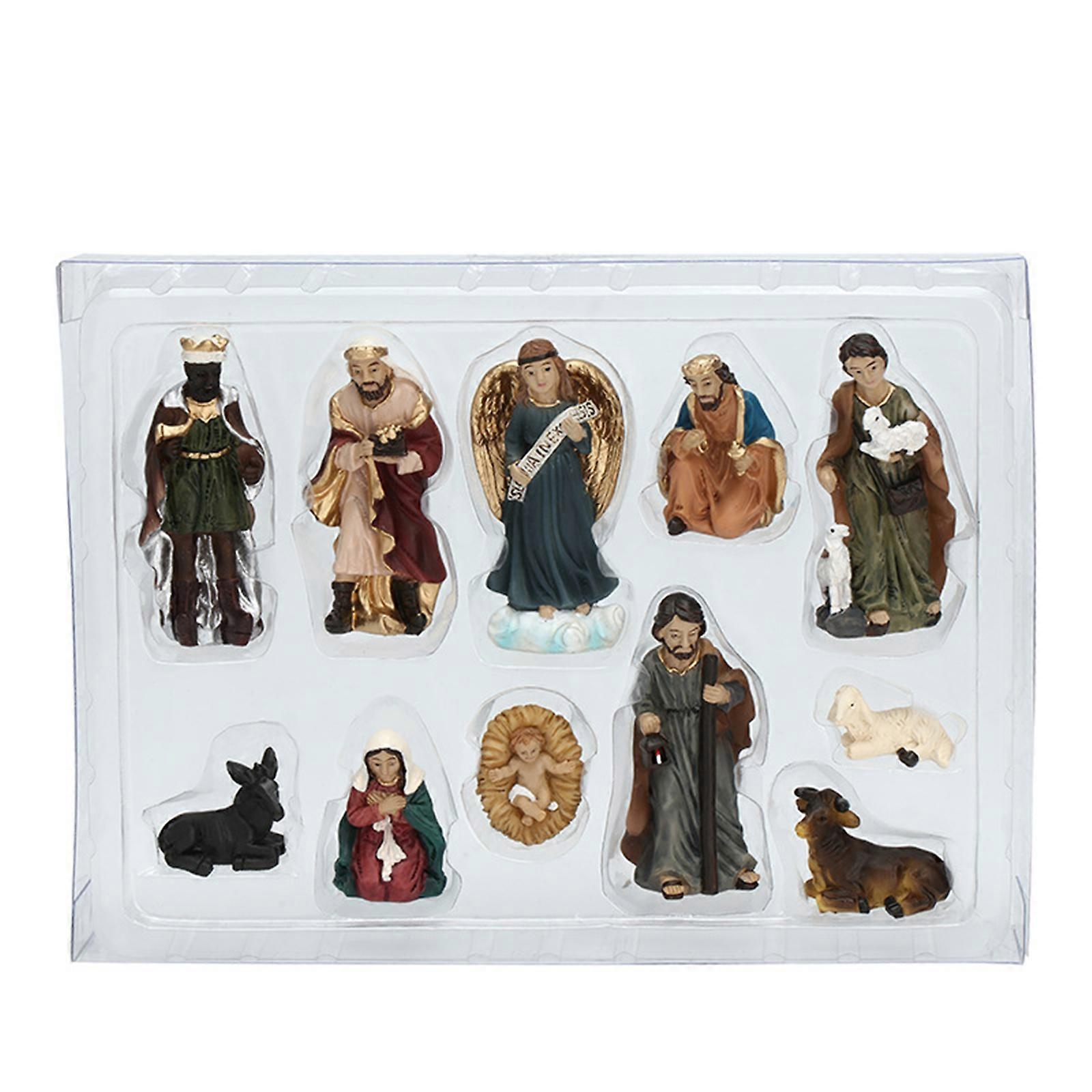 Elegant Profile Nativity Set Desktop Ornament Resin Decorative Figures