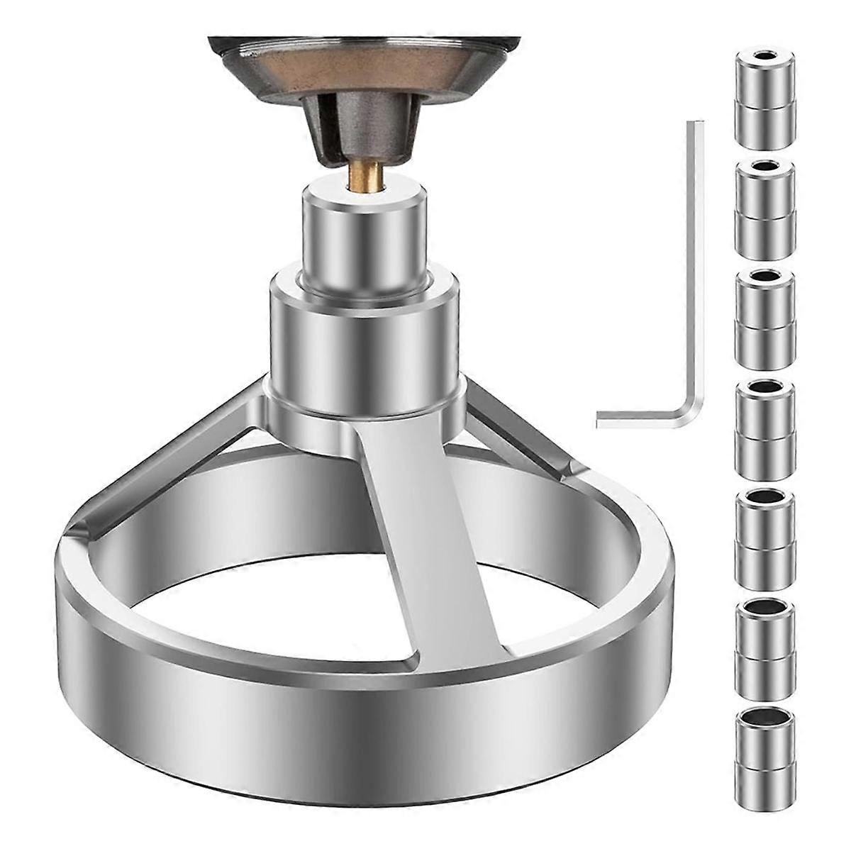 Vertical Hole Punch Locator, Woodworking Straight Hole Drilling Positioner with 6 Drill Bushings 5/