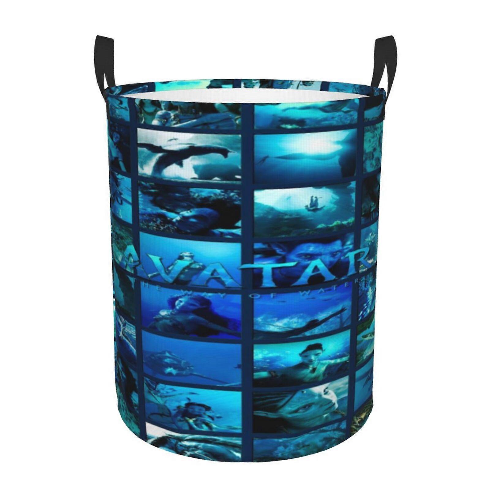 Avatar 3d Graphic Flame Laundry Basket Fire Flame Clothes Hamper Storage With Handle-SYS28024