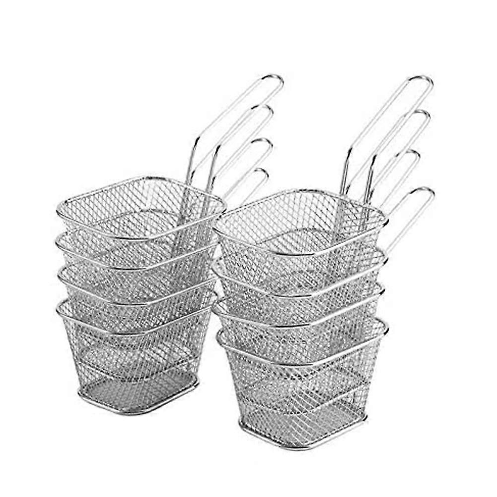 Mini Fry Baskets, Mesh Wire French Fries Chip Basket Net, Food Presentation Baskets French Fry Hold