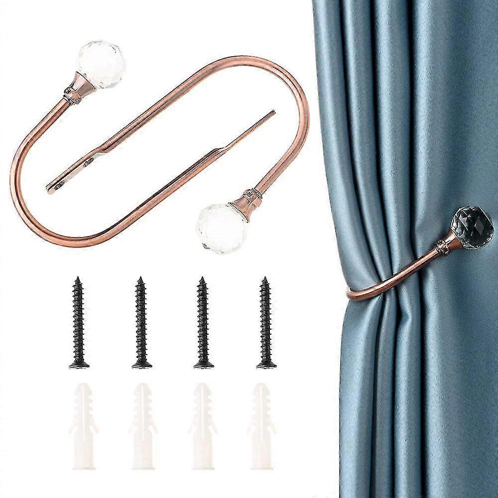 2pcs Practical Cryal Metal Tieback Modern U Shaped Hanger Curtain Loop Holder