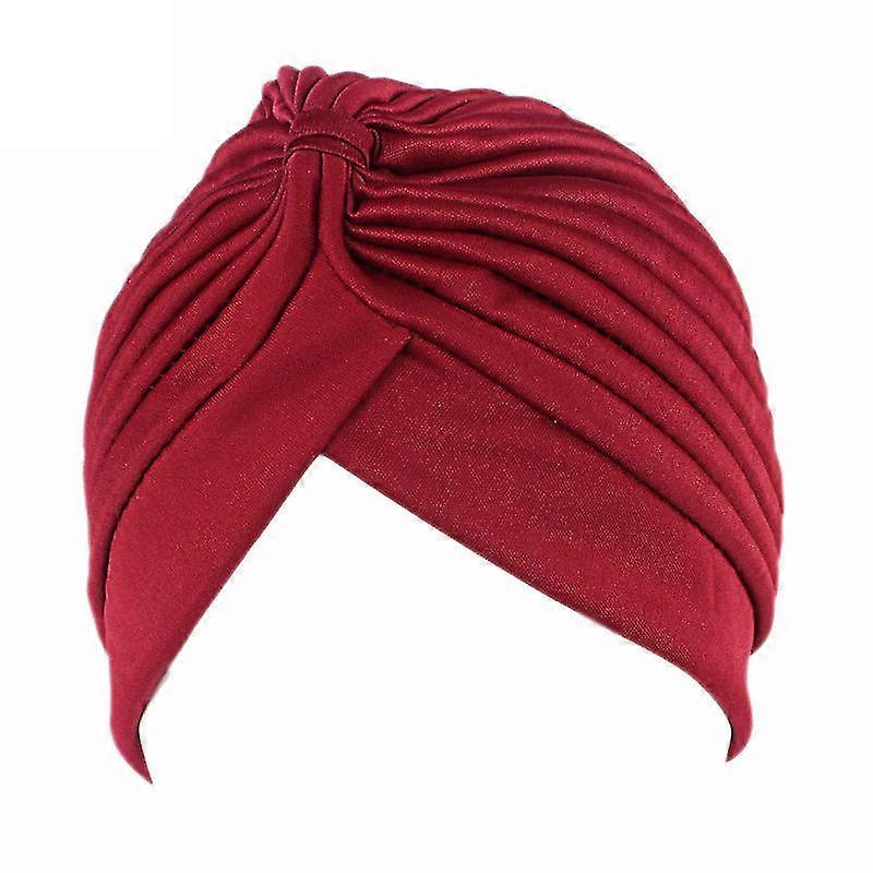 Femmes Solid Turban Hat Head Wrap Beanie Cap Headwear