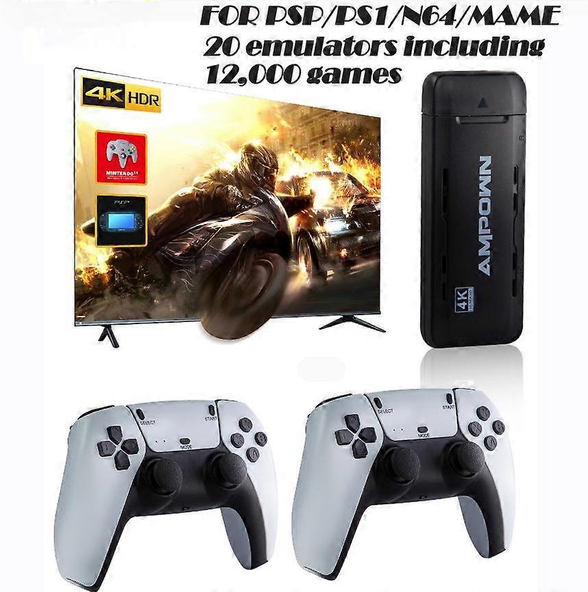 U9 Retro Game Console, Plug and Play Video Games Built-in 12000+ Classic Game 4K Ultra HD Game Stick with 2.4G Wireless Joystick Controller Supports 2