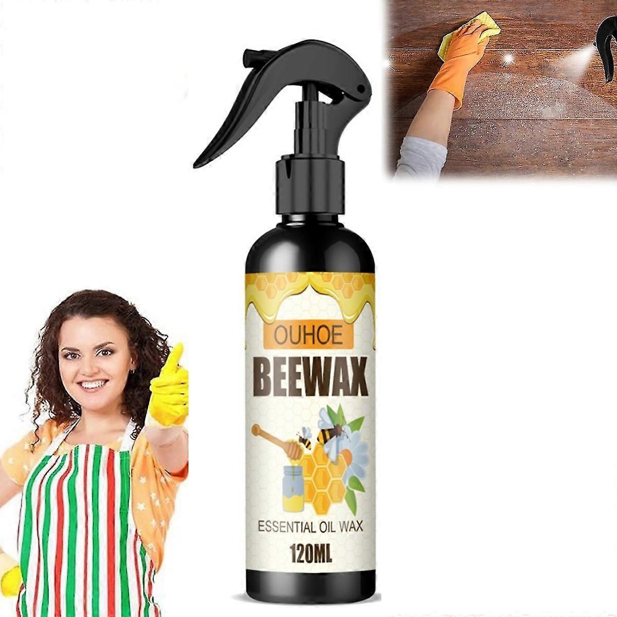 1-3 قطع رذاذ شمع العسل الجزيئي الطبيعي ، منظف تلميع الأثاث 120 مل