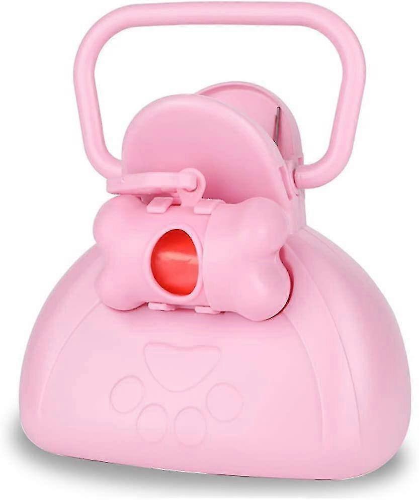 Pet Jaw Scoop Portable Dog Poop Scooper Sanitary Dog Waste Pick Up Dog Waste Cleaner Pooper Scooper Bags Included (pink)