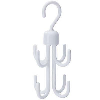 4pcs Four-prong rotating multi-function hanger - Nail-free plastic multi-function storage hook - Storage hook for wardrobe, bag, gray2, white2, 23.5*1