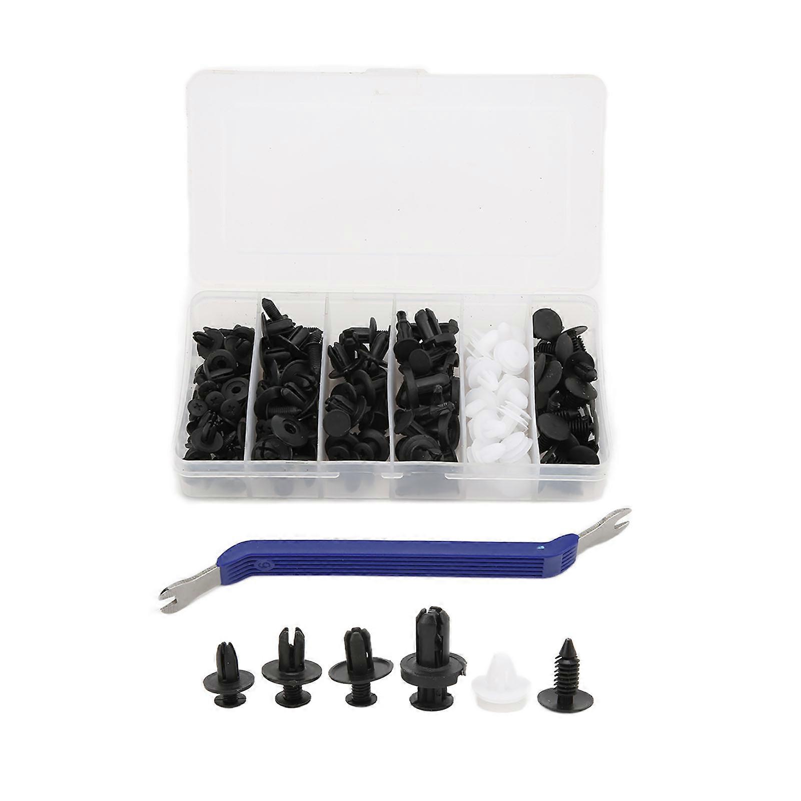 100pcs Rivets Fasteners Push Pin Clips Assortment with Screwdriver Universal for Car Body Door Trim