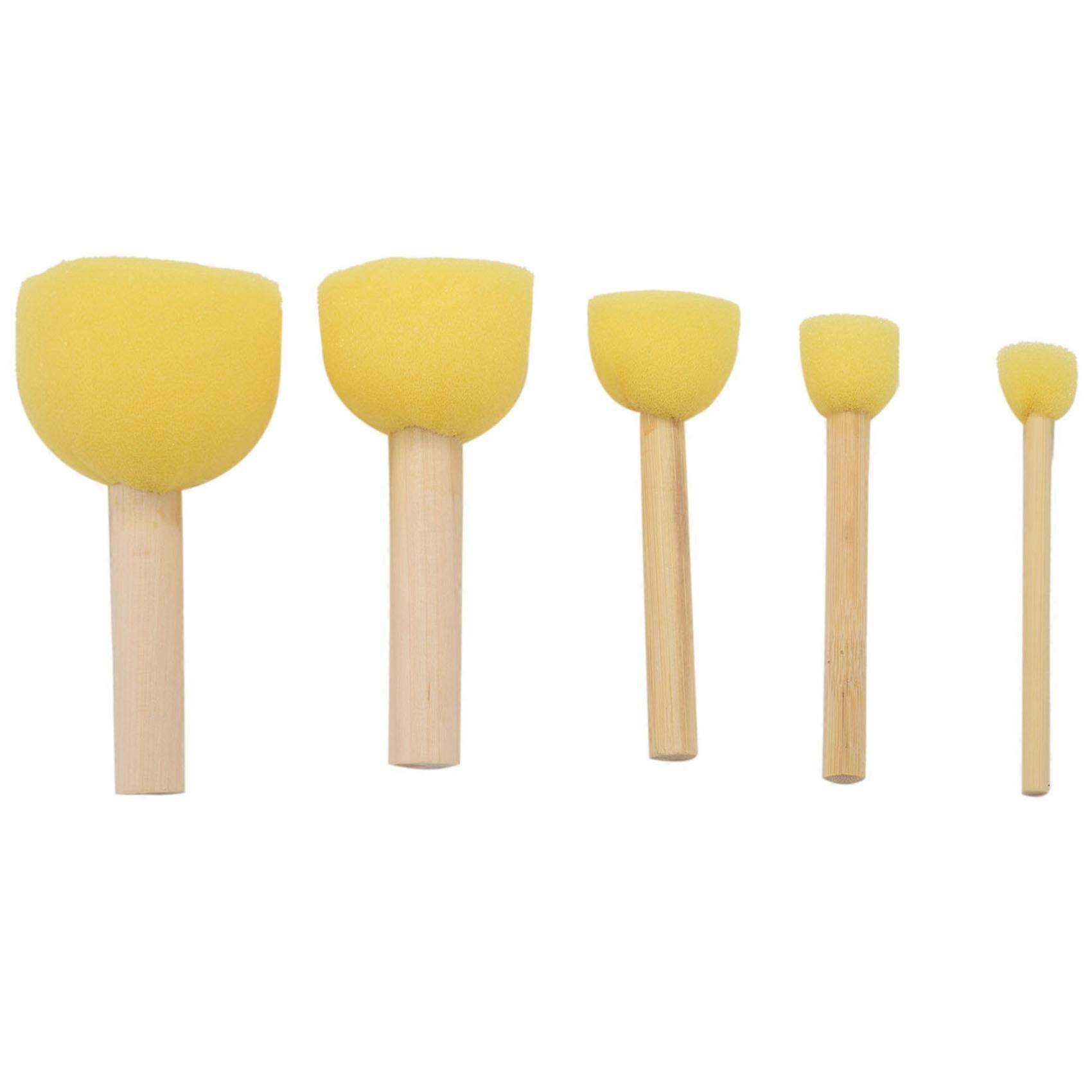 Pack of 30 Round Foam Sponge Paint Brush Set - Stencil Brush Value Pack - 5 Different Sizes - Great