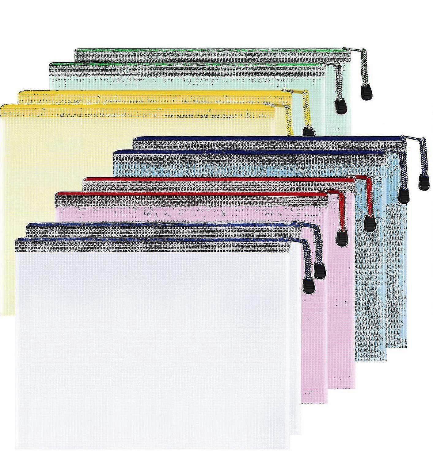 10 Pack Plastic Mesh Zipper Pouch