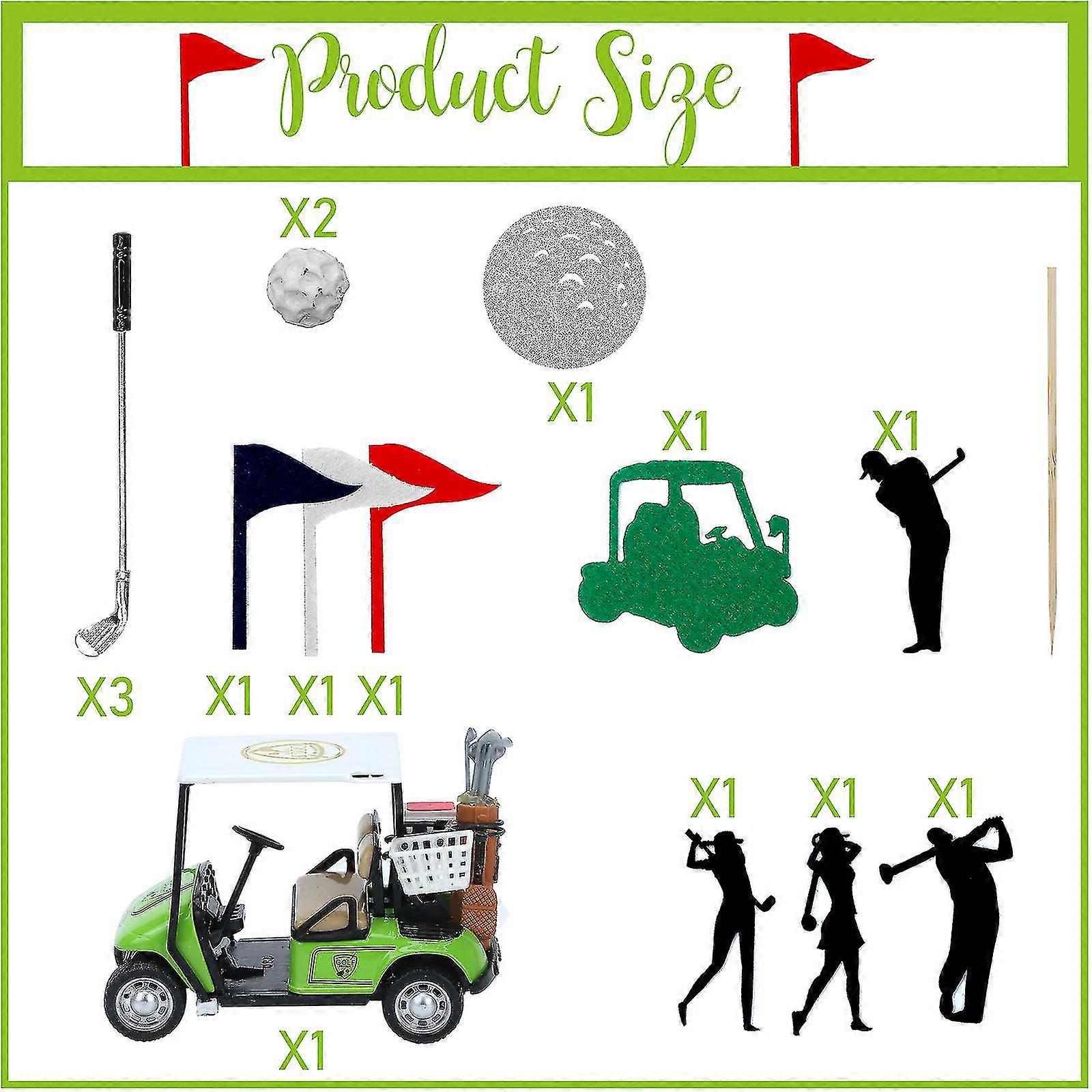 26pcs Golf Cake Decorations Heading For Golfer Birthday Decorations - MXBC