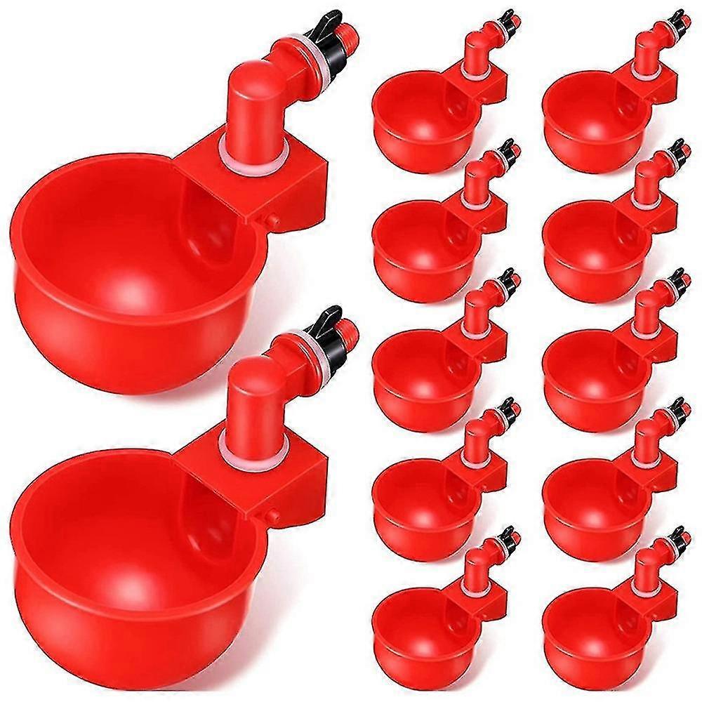 12pcs Chicken Watering Cup Automatic Filling Waterer Poultry Drinking Bowl Thread Watering Feeder C