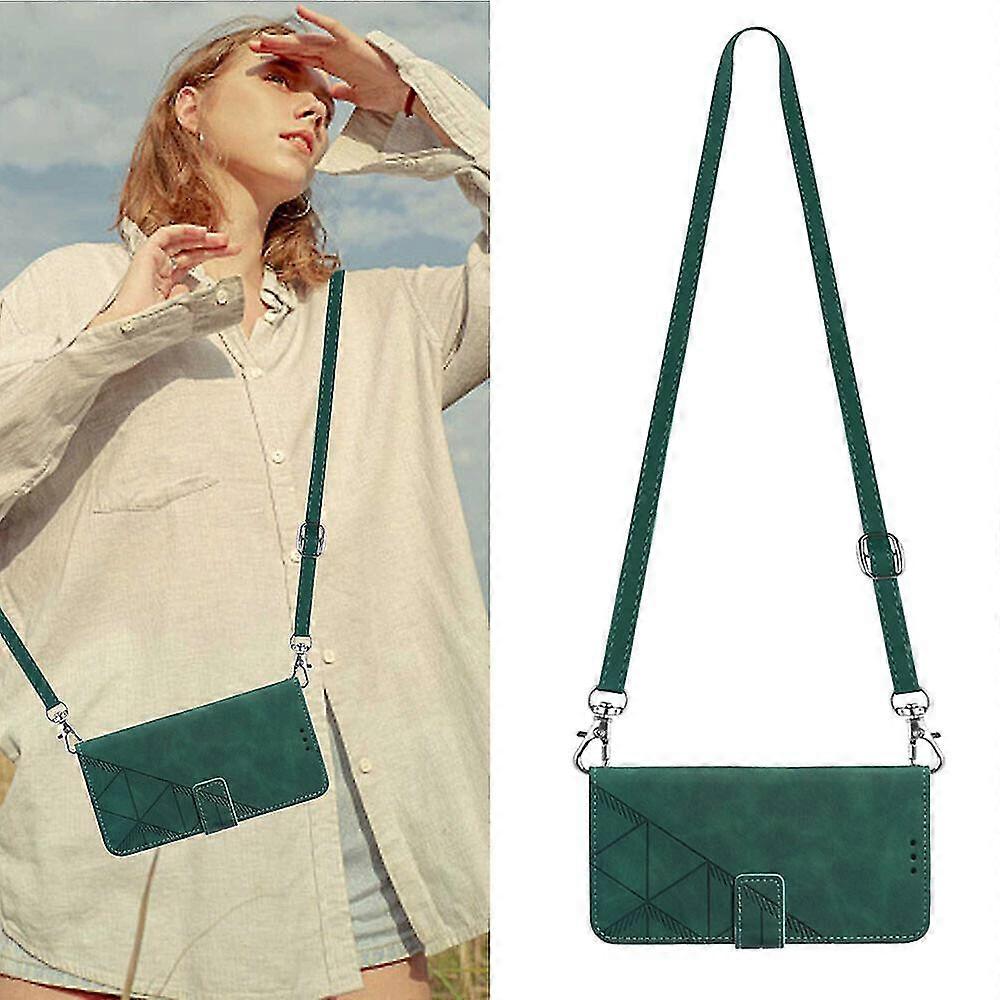 New Case Compatible With Oppo Reno 6 5g Crossbody Wallet Case, Adjustable Detachable Lanyard Neck Strap With Kickstand Leather Card Holder Protective