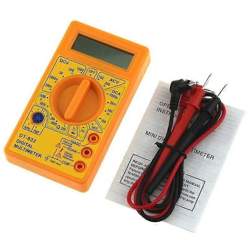 1999 Dt-832 Digital Multimeter Ac/dc Amp Counts Volt Ohm Tester Voltmeter Ammeter Multimeter Yellow