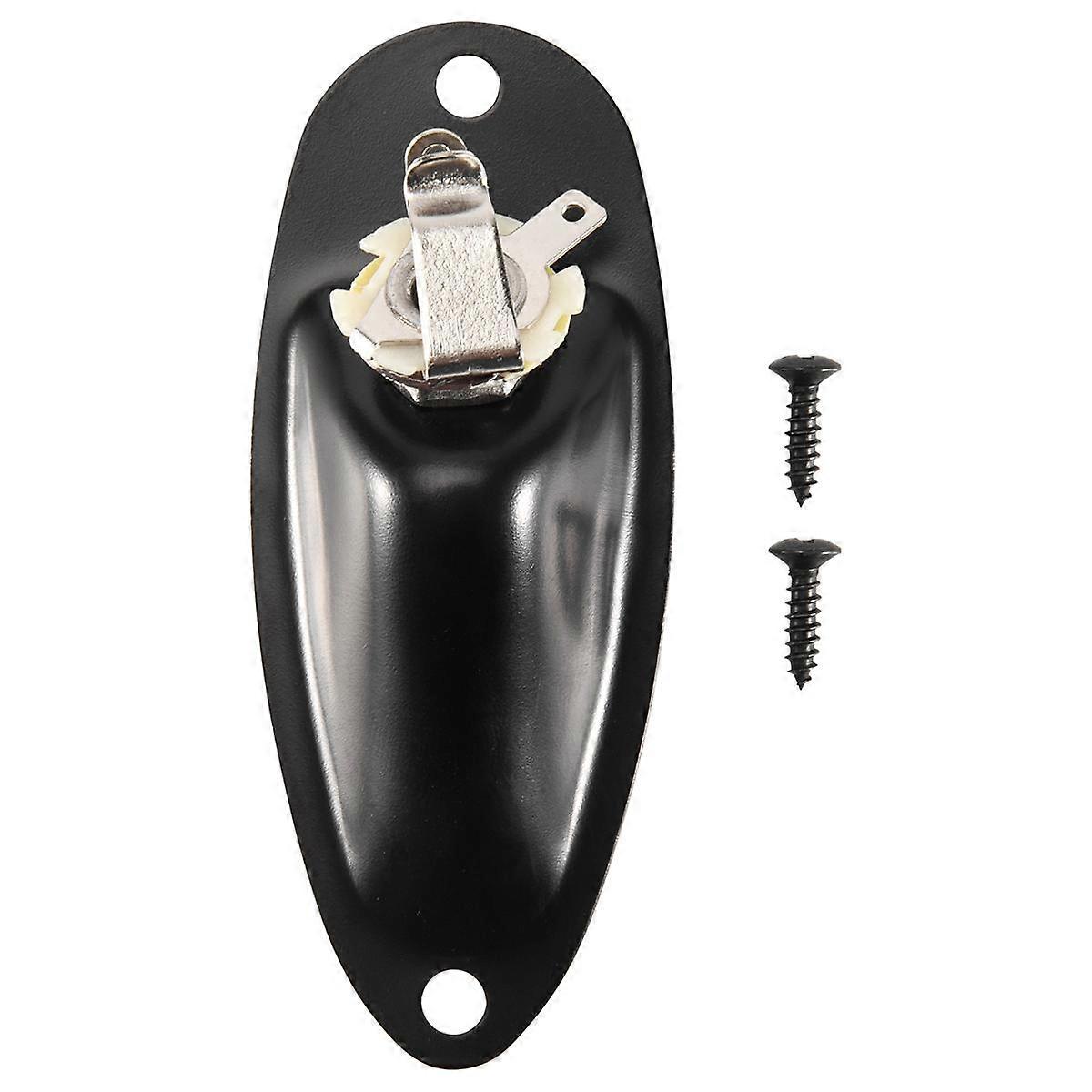 Black Boat Style 1/4inch Guitar Pickup Output Input Jack Plug Socket For Strat Guitar