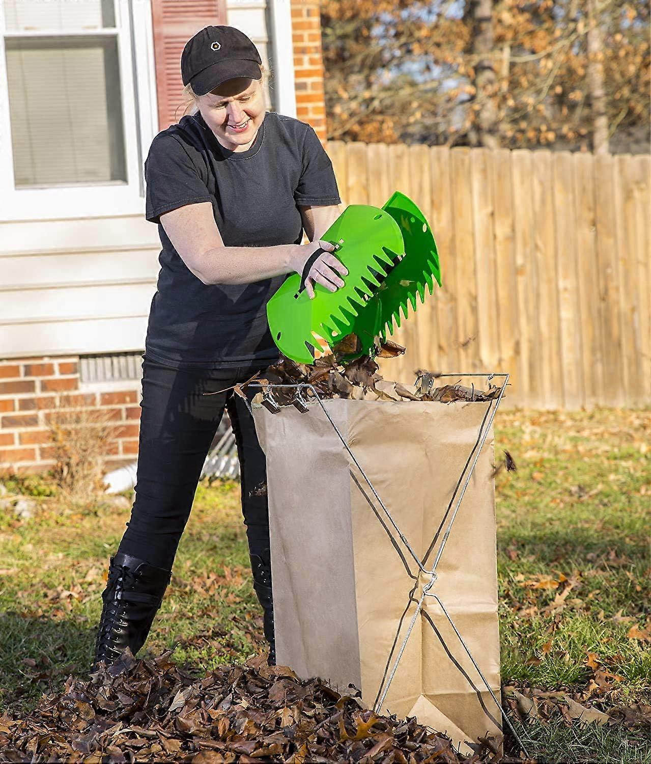 Easy And Durable Plastic Garden Hand Rake - Lawn Claws Yard Leaf Scoop Tool