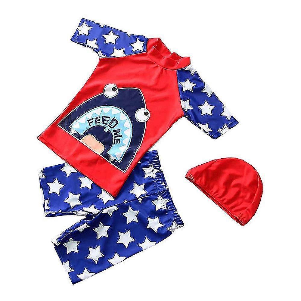 Enfants Garçons Requin Maillot de bain Top Shorts Chapeau de bain Vêtements Maillot de bain