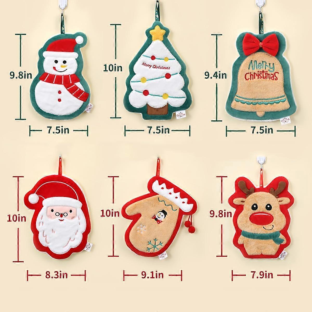 Ensemble de serviettes de Noël torchon, torchons de cuisine de Noël avec boucle suspendue de Noël