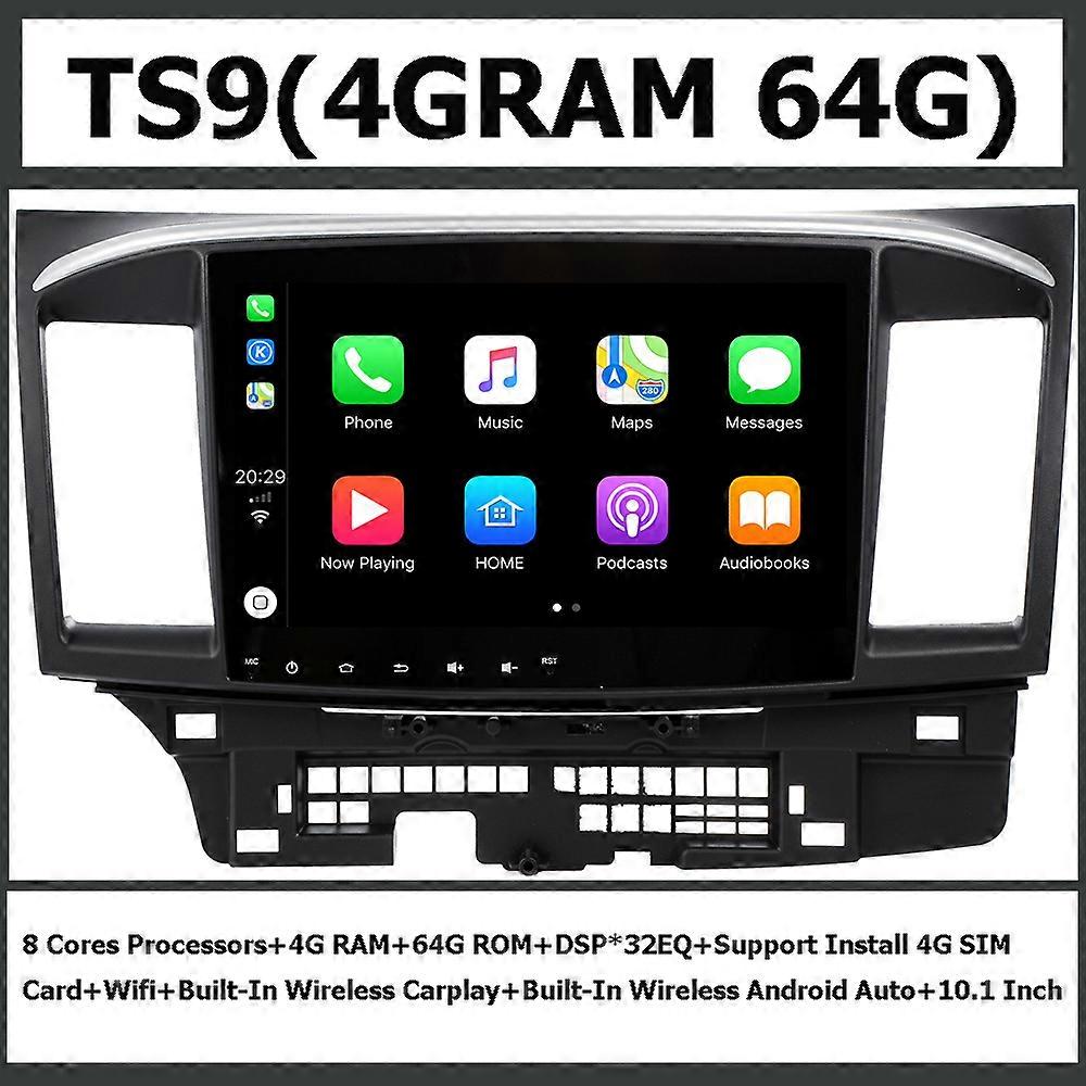 Araba Akıllı Multimedya Oynatıcı Sistemi Ana Ünite Radyo Lancer Evo X CY MITSUBISHI 9 10 Carplay DSP QLED Ekran Stereo ile