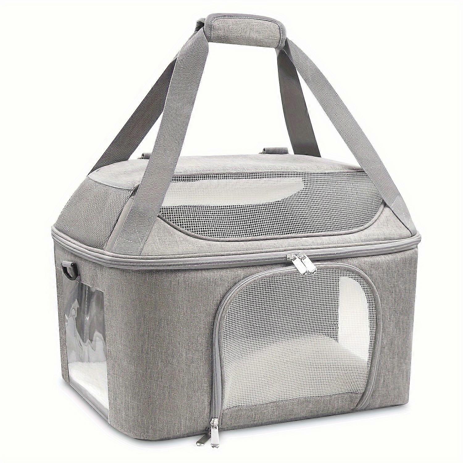 Ultimate Pet Travel Carrier - Ultraportabel, andningsbart nätfönster, mjuk vadderad inredning, snygg handväskdesign för katter och hundar av små raser - Per