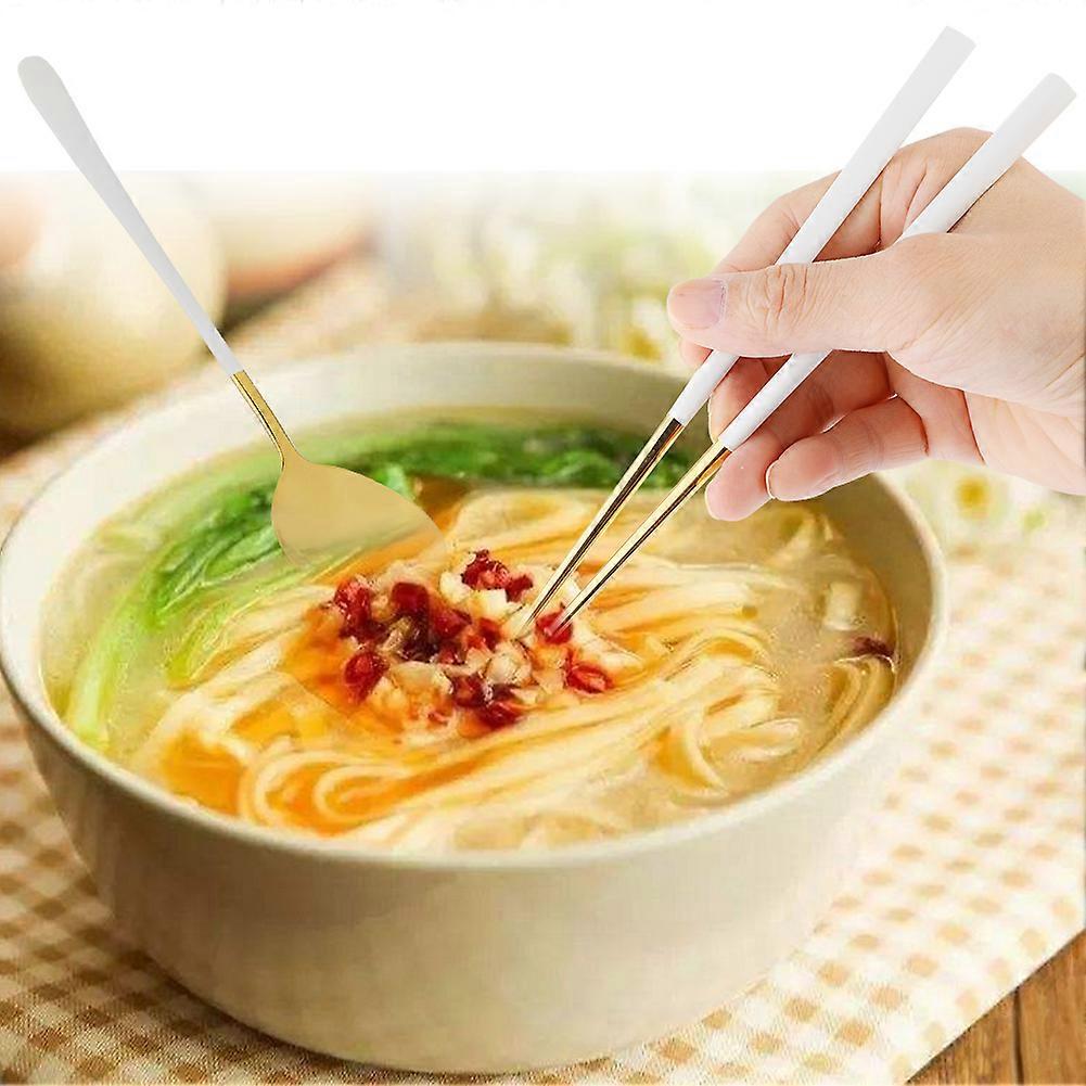 Stainless Steel Chopsticks Spoon Set Dinnerware Tableware - Eco-friendly Student Officer Kit