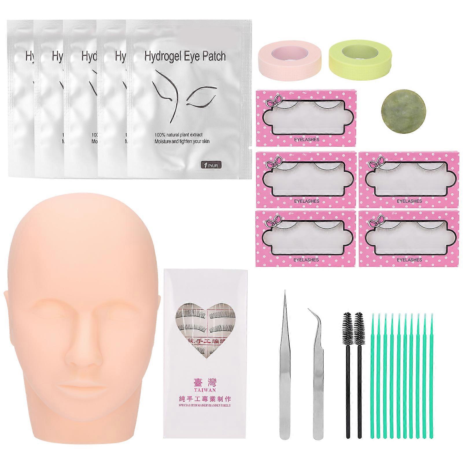 Eyelash Extension Tool Set for Novice Practice with Mannequin Tape and Brush