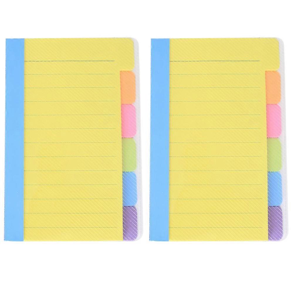2Pcs Multi-function Notebooks Sticky Notes Self-stick Notepads (Assorted Color)