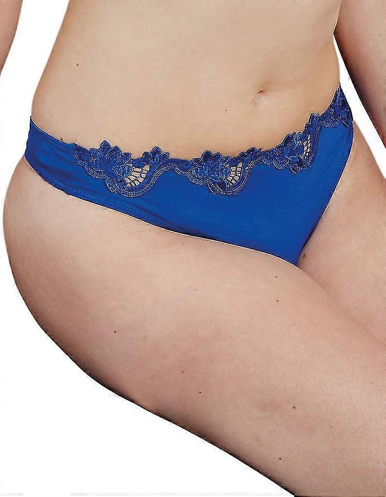 61104-C Laura königsblauer bestickter Damen-Höschen-String