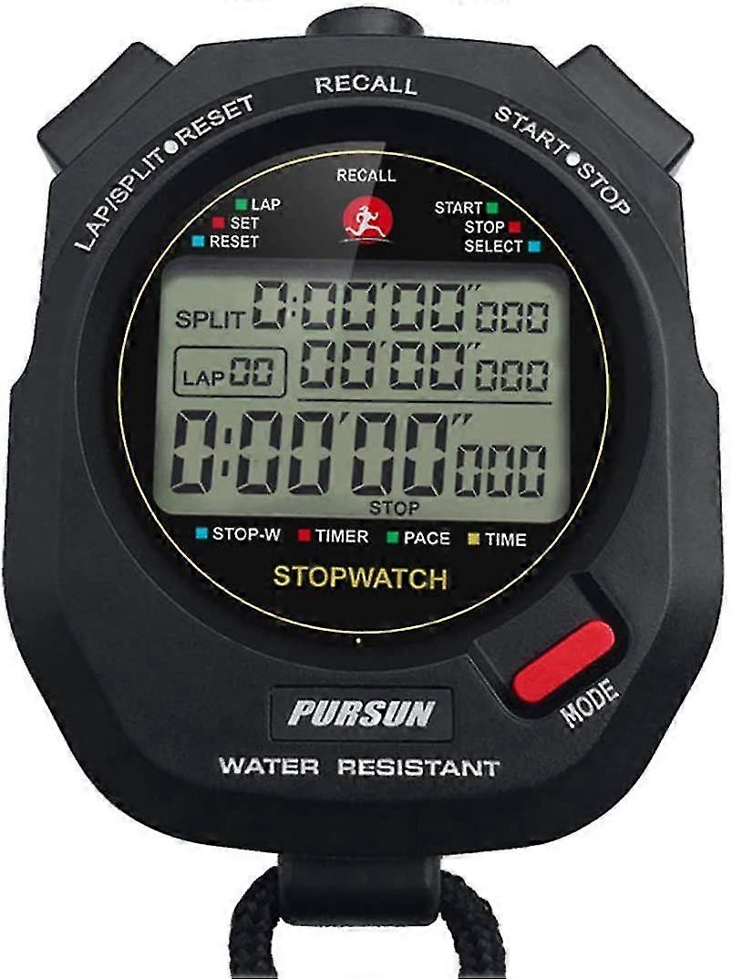 Sport Stopwatch Timer With 100x2laps Split Memory/0.001second Timing