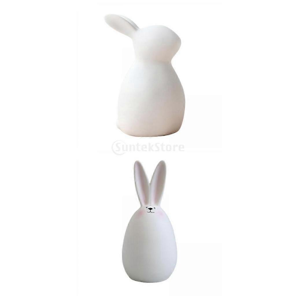 2pcs Easter Bunny Figurines Collectible Figures Rabbit Statue