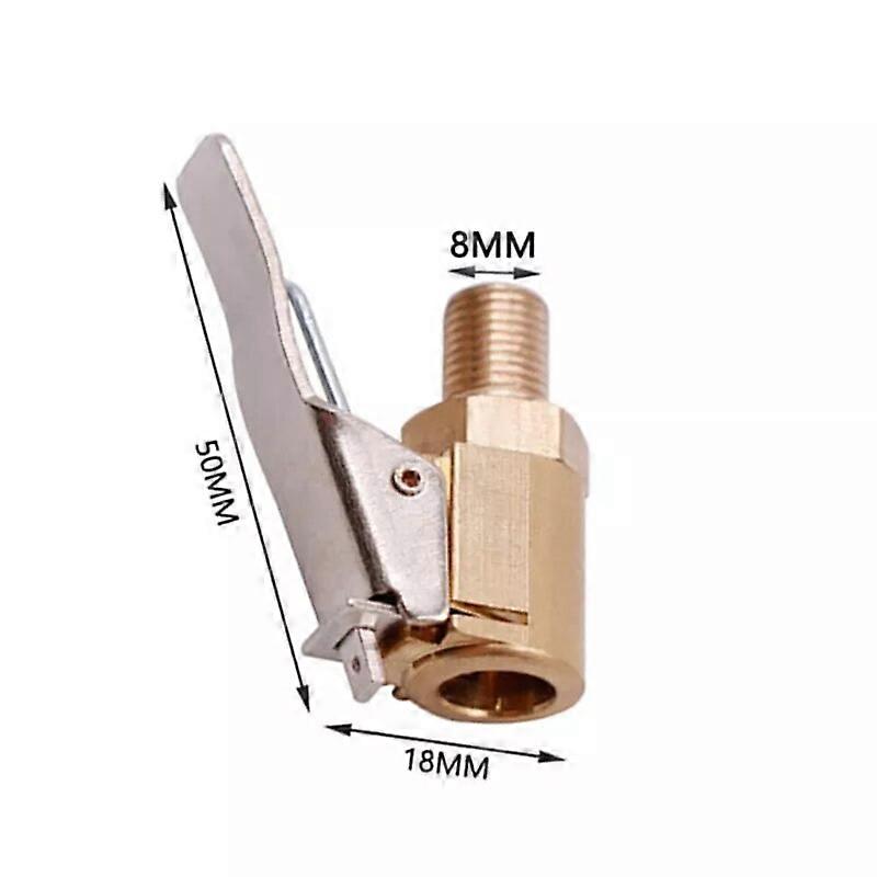 New Advanced Car Tire Air Chuck Inflator Pump Valve Connector Clip-on Adapter Car Brass 8mm Tyre Wheel Valve For Inflatable Pump-Motor Vehicle Wheel P