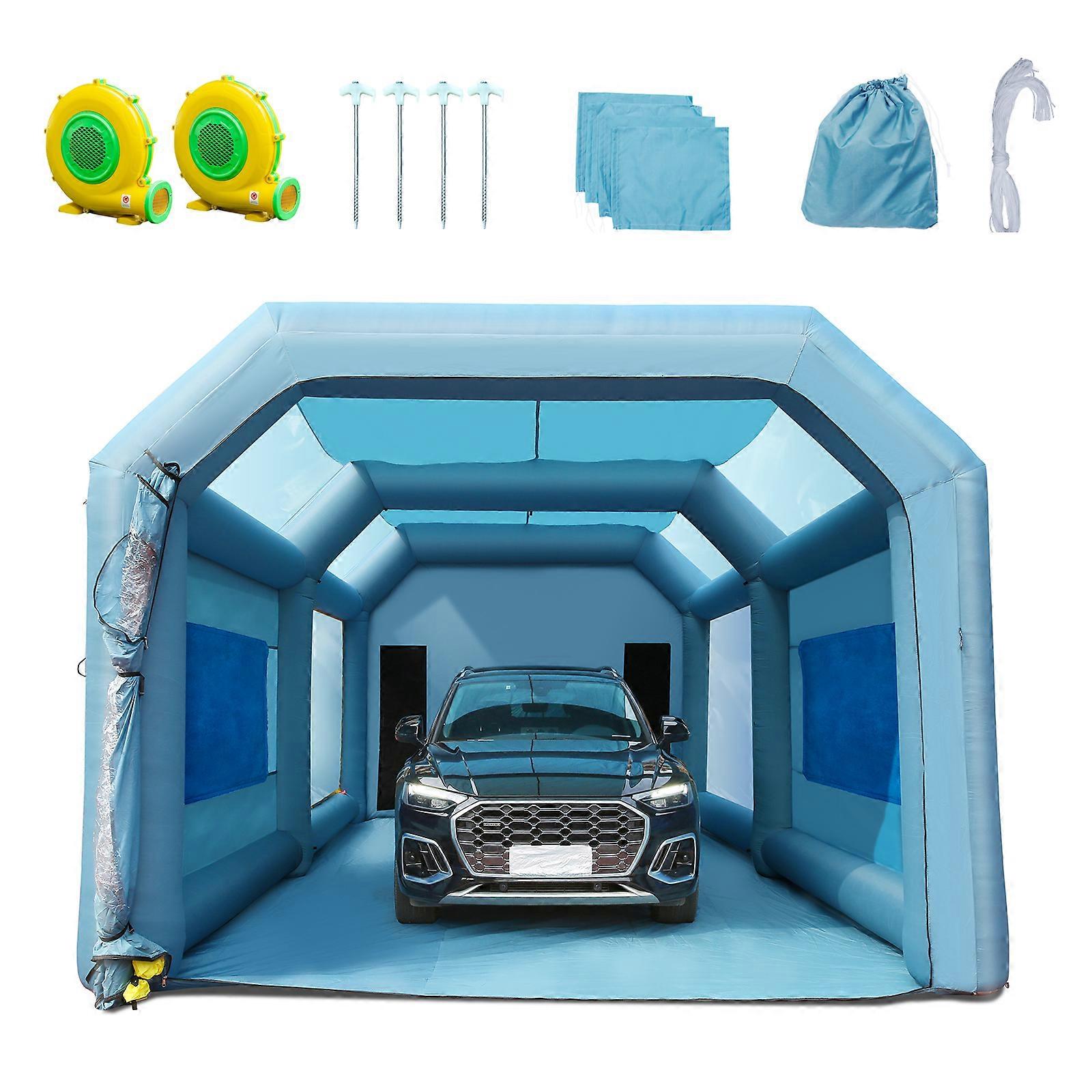 Inflatable Spray Booth Car Paint Tent 23x13x8.5ft Filter System 2 Blowers