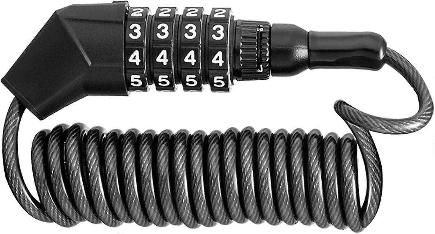 Cable Lock max. 150 cm Anti-Theft Helmet Lock Combination Padlock with 4-Digit Code Bike Ski Snowboard Anti-Theft