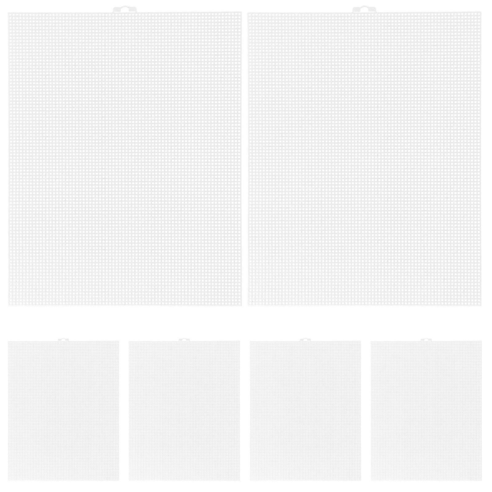 6pcs Plastic Canvas Sheets Clear Blank Mesh Canvas Sheets Embroidery Craft Sheets For Knitting Crocheting