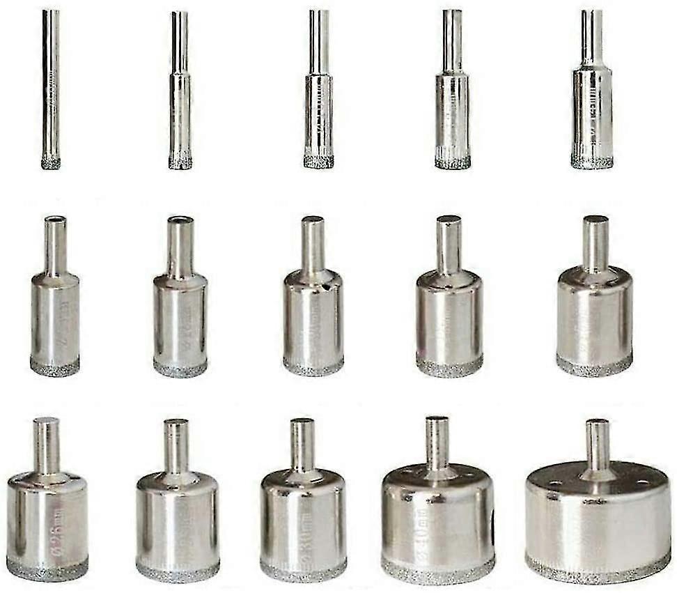 15pcs Diamond Drill Bits For Glass Ceramic Porcelain Marble