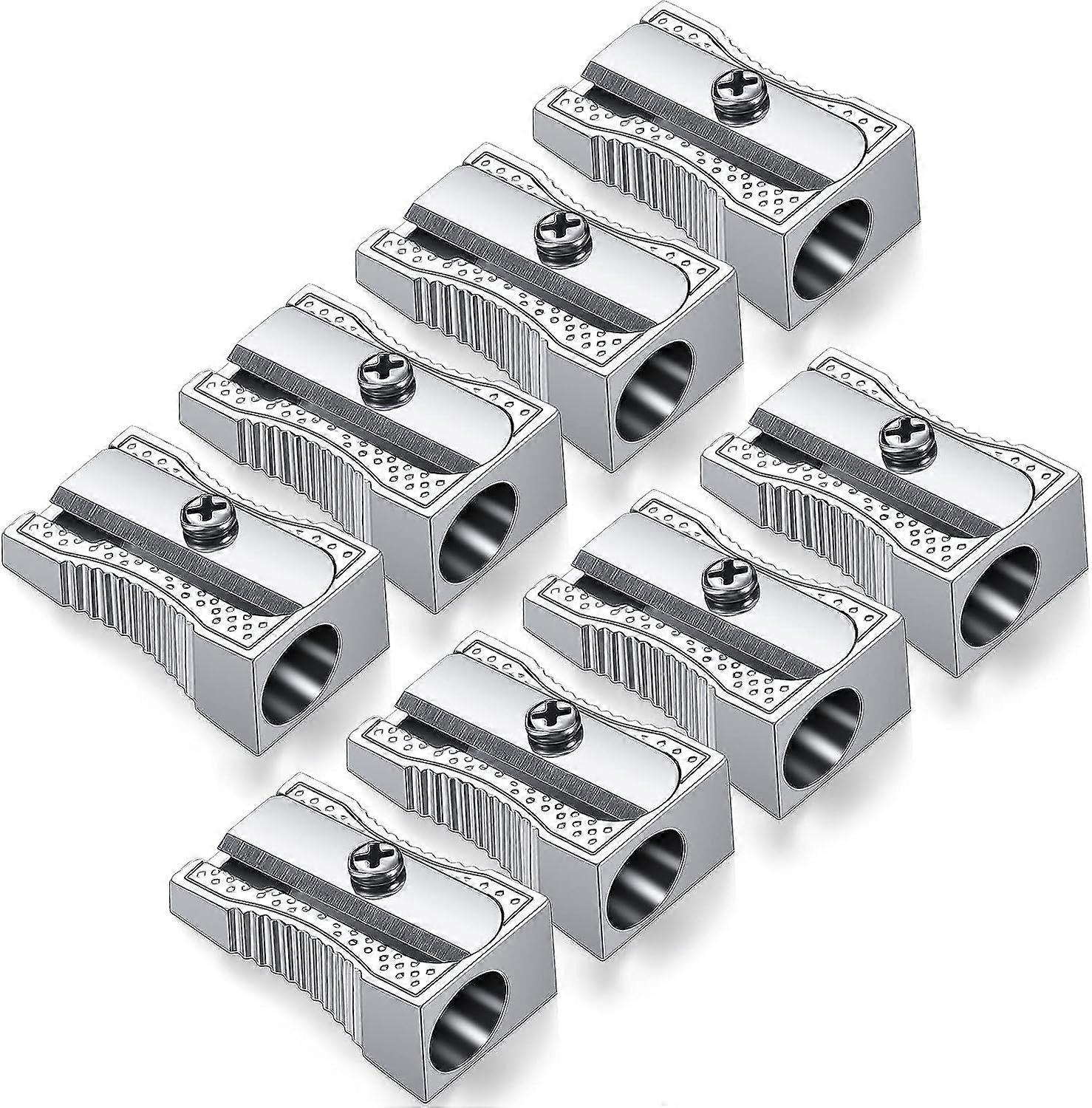 Metal Mini Pencil Sharpener (8 pieces) Single Hole Aluminum Handheld Pencil Sharpener Metal pencil sharpener for most sizes of pencils for adults and