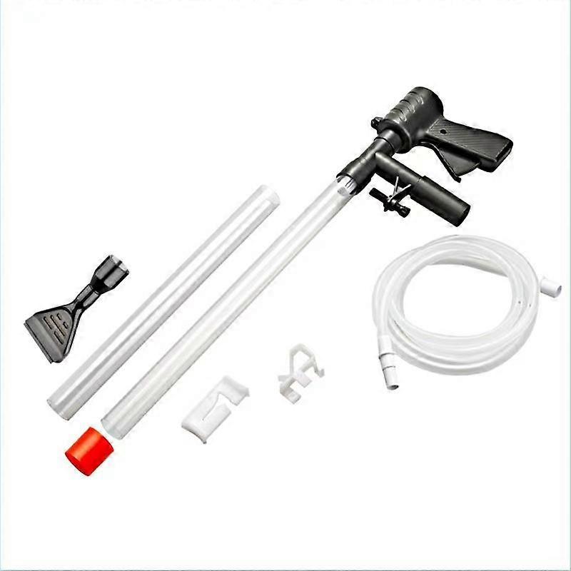 Fish tank gravel cleaner, quick water change with air push button fish tank sand cleaner kit, fish tank siphon vacuum cleaner with fish tank net for w